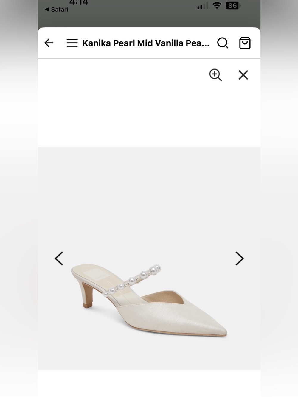 Dolce Vita Vanilla Pearl-Detail Pointed Toe Kitten Heel Mules